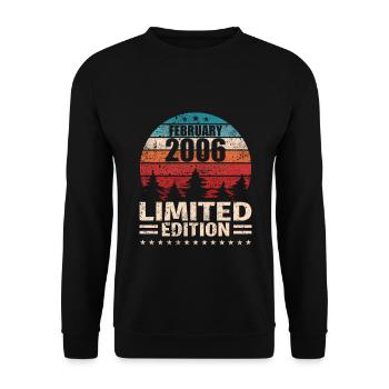 18th Birthday January Vintage 2006 Gift Idea - Unisex Sweatshirt - black - Front - Alina (178cm) & Michal (187cm)