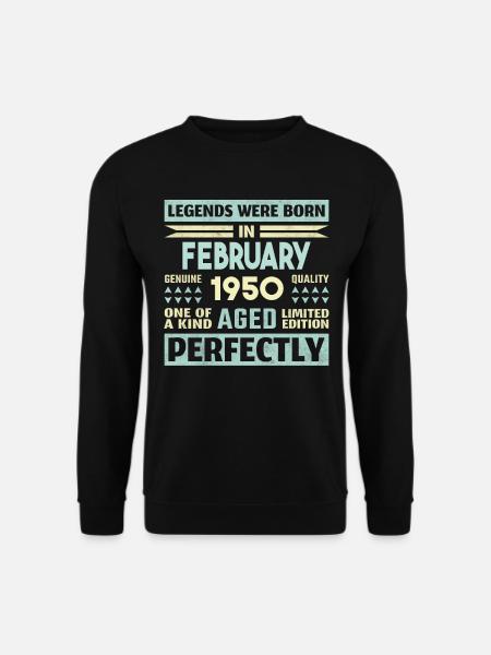 74. Geburtstag FEBRUAR Jahrgang 1950 Geschenkidee - Unisex Pullover - Schwarz