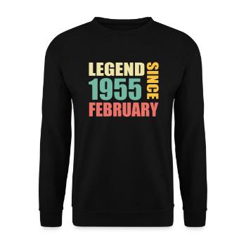 69e anniversaire février Vintage 1955 idée cadeau - Sweat-shirt Unisexe - noir - Devant - Alina (178cm) & Michal (187cm)