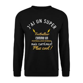 Footballeuse je suis une super Footballeuse - Sweat-shirt Unisexe - noir - Devant - Alina (178cm) & Michal (187cm)