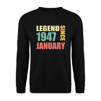 51. Geburtstag Dezember Jahrgang 1972 Vintage - Unisex Pullover - Schwarz - Vorne - Alina (178cm) & Michal (187cm)