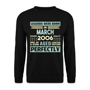 18th Birthday March Vintage 2006 Gift Idea - Unisex Sweatshirt - black - Front - Alina (178cm) & Michal (187cm)