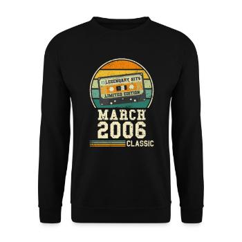 18th Birthday March Vintage 2006 Gift Idea - Unisex Sweatshirt - black - Front - Alina (178cm) & Michal (187cm)