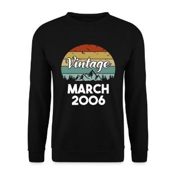 18th Birthday March Vintage 2006 Gift Idea - Unisex Sweatshirt - black - Front - Alina (178cm) & Michal (187cm)