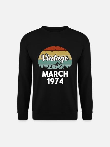 50. Geburtstag März Jahrgang 1974 Geschenkidee - Unisex Pullover - Schwarz
