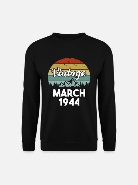 80. Geburtstag März Jahrgang 1944 Geschenkidee - Unisex Pullover - Schwarz