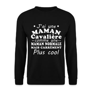 J'ai une maman cavalière - Sweat-shirt Unisexe - noir - Devant - Alina (178cm) & Michal (187cm)