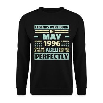 28th Birthday May Vintage 1996 Gift Idea - Unisex Sweatshirt - black - Front - Alina (178cm) & Michal (187cm)