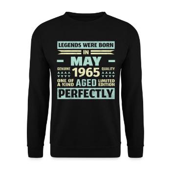 59th Birthday May Vintage 1965 Gift Idea - Unisex Sweatshirt - black - Front - Alina (178cm) & Michal (187cm)