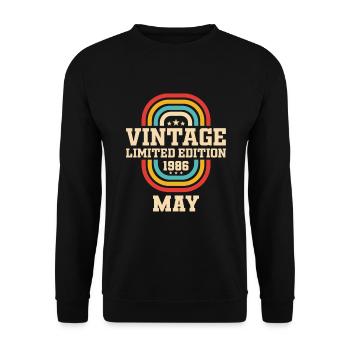 38th Birthday May Vintage 1986 Gift Idea - Unisex Sweatshirt - black - Front - Alina (178cm) & Michal (187cm)