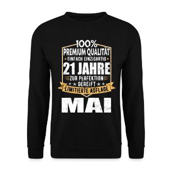 21ème anniversaire mai millésime 2003 idée cadeau - Sweat-shirt Unisexe - noir - Devant - Alina (178cm) & Michal (187cm)