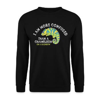I'm more confused than a chameleon - Unisex Sweatshirt - black - Front - Alina (178cm) & Michal (187cm)