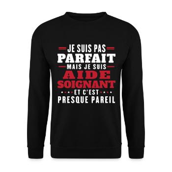I'm not perfect but I'm a caregiver - Unisex Sweatshirt - black - Front - Alina (178cm) & Michal (187cm)