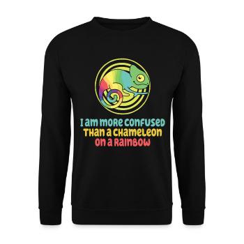 I'm more confused than a chameleon - Unisex Sweatshirt - black - Front - Alina (178cm) & Michal (187cm)