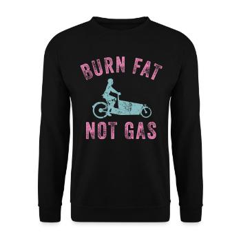 Brûlez les graisses au lieu de l’essence Cargo Cargobike - Sweat-shirt Unisexe - noir - Devant - Alina (178cm) & Michal (187cm)