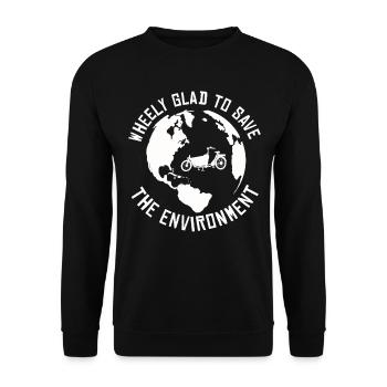 Wheely Glad Environmental Cargo Cargo Bike - Unisex Sweatshirt - black - Front - Alina (178cm) & Michal (187cm)