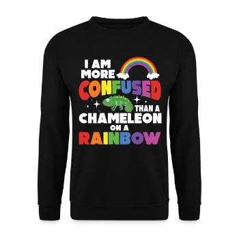 I'm more confused than a chameleon - Unisex Sweatshirt - black - Front - Alina (178cm) & Michal (187cm)