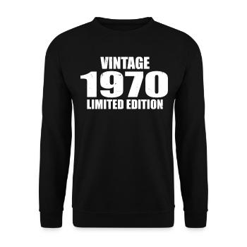 Vintage 1970's Birthday 1970's Retro 1970's - Unisex Sweatshirt - black - Front - Alina (178cm) & Michal (187cm)