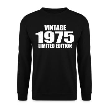 Vintage 1975 Geburtstag 1975 - Retro 1975 - Unisex Pullover - Schwarz - Vorne - Alina (178cm) & Michal (187cm)