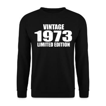 Vintage 1973 Geburtstag 1973 - Retro 1973 - Unisex Pullover - Schwarz - Vorne - Alina (178cm) & Michal (187cm)