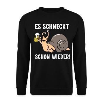 Es schneckt schon wieder - Unisex Pullover - Schwarz - Vorne - Alina (178cm) & Michal (187cm)