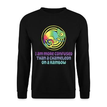 I'm more confused than a chameleon - Unisex Sweatshirt - black - Front - Alina (178cm) & Michal (187cm)
