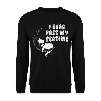 Ich Lese Nach Der Schlafenszeit Lesekatze - Unisex Pullover - Schwarz - Vorne - Alina (178cm) & Michal (187cm)