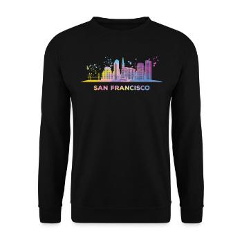 San Franciscans Skyline San Francisco - Unisex Sweatshirt - black - Front - Alina (178cm) & Michal (187cm)