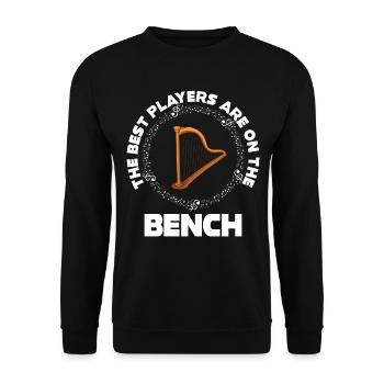 Die Besten Spieler Sitzen Auf Der Bank Harfe - Unisex Pullover - Schwarz - Vorne - Alina (178cm) & Michal (187cm)