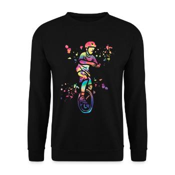 Einradfahrer Einradfahren Einrad - Unisex Pullover - Schwarz - Vorne - Alina (178cm) & Michal (187cm)