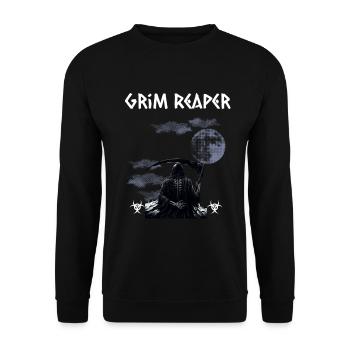 Grim Reaper Halloween - Unisex Pullover - Schwarz - Vorne - Alina (178cm) & Michal (187cm)