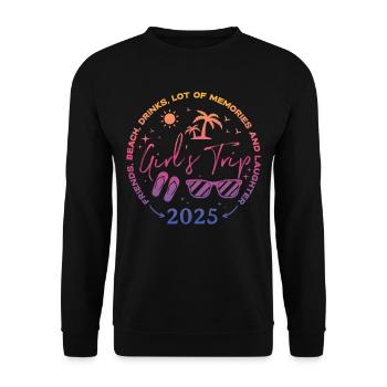 Friends Beach Laughing Girls Trip 2025 - Unisex Sweatshirt - black - Front - Alina (178cm) & Michal (187cm)