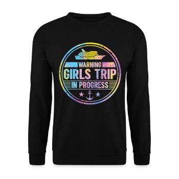Attention Girls Trip en cours - Sweat-shirt Unisexe - noir - Devant - Alina (178cm) & Michal (187cm)