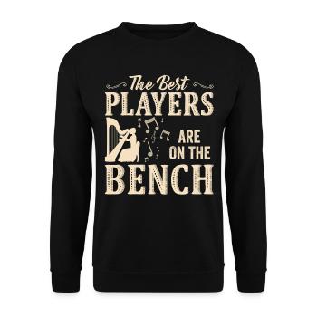 Die Besten Spieler Sitzen Auf Der Bank Harfe - Unisex Pullover - Schwarz - Vorne - Alina (178cm) & Michal (187cm)