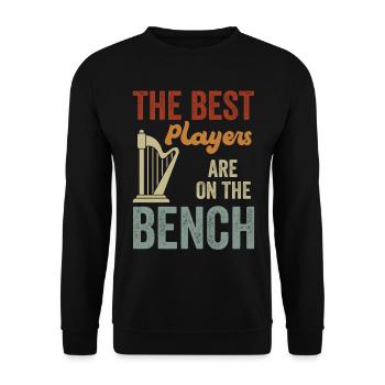 Die Besten Spieler Sitzen Auf Der Bank Harfe - Unisex Pullover - Schwarz - Vorne - Alina (178cm) & Michal (187cm)