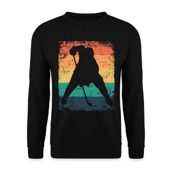 joueurs de hockey sur glace vintage hockey sur glace - Sweat-shirt Unisexe - noir - Devant - Alina (178cm) & Michal (187cm)