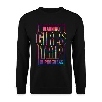 Attention Girls Trip en cours - Sweat-shirt Unisexe - noir - Devant - Alina (178cm) & Michal (187cm)