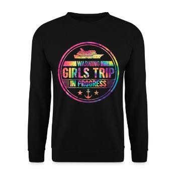 Attention Girls Trip en cours - Sweat-shirt Unisexe - noir - Devant - Alina (178cm) & Michal (187cm)