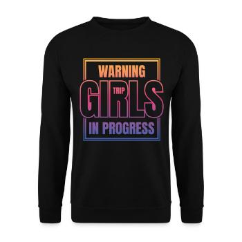 Attention Girls Trip en cours - Sweat-shirt Unisexe - noir - Devant - Alina (178cm) & Michal (187cm)