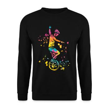Einradfahrer Einradfahren Einrad - Unisex Pullover - Schwarz - Vorne - Alina (178cm) & Michal (187cm)
