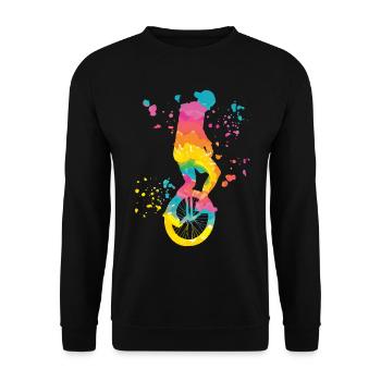 Einradfahrer Einradfahren Einrad - Unisex Pullover - Schwarz - Vorne - Alina (178cm) & Michal (187cm)