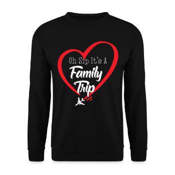 Oh Sip C’est un voyage en famille - Sweat-shirt Unisexe - noir - Devant - Alina (178cm) & Michal (187cm)