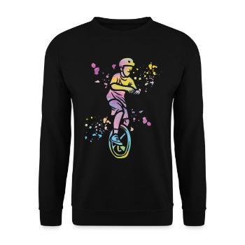 Einradfahrer Einradfahren Einrad - Unisex Pullover - Schwarz - Vorne - Alina (178cm) & Michal (187cm)