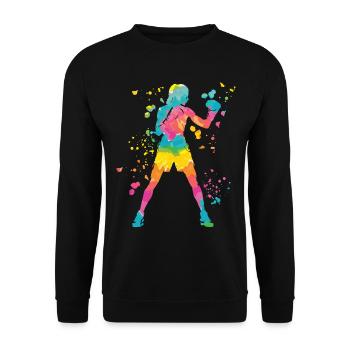 Boxing Fighter Kids Boxing Match Boxer - Unisex Sweatshirt - black - Front - Alina (178cm) & Michal (187cm)