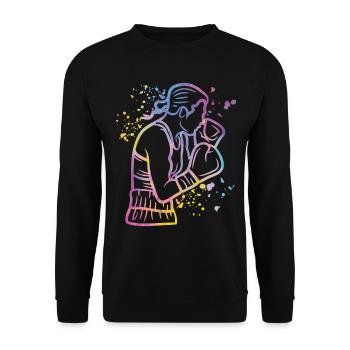 Boxing Fighter Kids Boxing Match Boxer - Unisex Sweatshirt - black - Front - Alina (178cm) & Michal (187cm)
