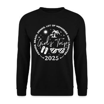Friends Beach Laughing Girls Trip 2025 - Unisex Sweatshirt - black - Front - Alina (178cm) & Michal (187cm)