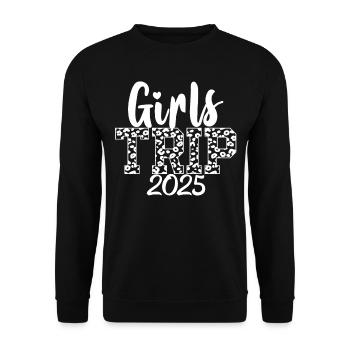 Week-end Filles Femmes Filles Voyage 2025 - Sweat-shirt Unisexe - noir - Devant - Alina (178cm) & Michal (187cm)