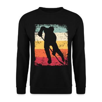 joueurs de hockey sur glace vintage hockey sur glace - Sweat-shirt Unisexe - noir - Devant - Alina (178cm) & Michal (187cm)