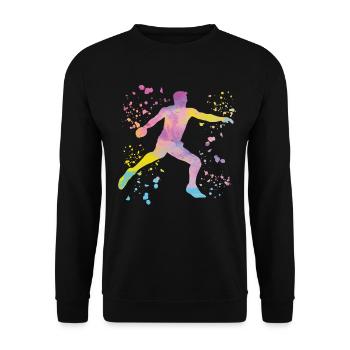 Diskuswerfer Colorsplash Diskuswurf - Unisex Pullover - Schwarz - Vorne - Alina (178cm) & Michal (187cm)