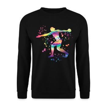 Lanceur de disque Lancer de disque Colorsplash - Sweat-shirt Unisexe - noir - Devant - Alina (178cm) & Michal (187cm)